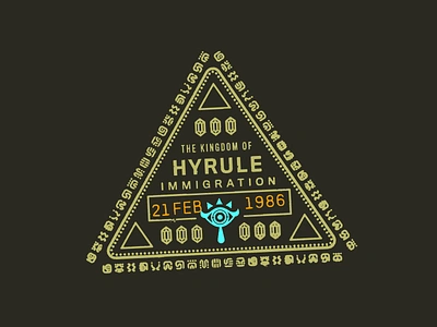 Passport to Hyrule – Warmup #10 badge badges branding design dribbbleweeklywarmup hyrule illustration legend of zelda logo passport rupees sheikah stamp triforce type vector