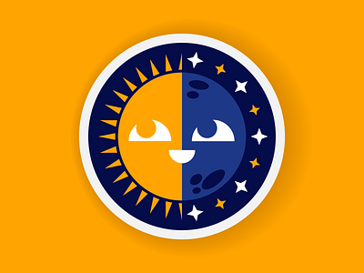 Sun & Moon - Warmup #13 badge branding design icon illustration moon patch planets space stars sun vector