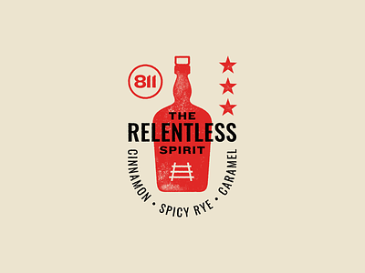The Relentless Spirit badge branding design icon illustration kansas city logo rye star train typography vector whiskey
