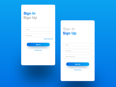 Sign in/Sign up Form by Josh Udall on Dribbble