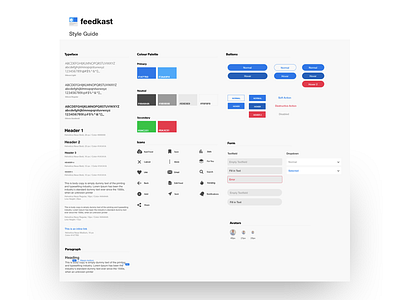 feedkast Style Guide design style guide ui ui design user experience user interface ux ux design