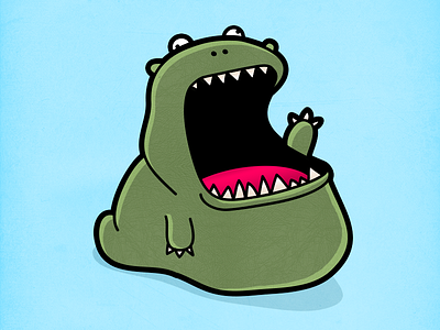 Ursulugusaurus character drawn with mouse illustration
