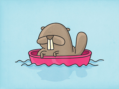 Beaver Safari ai character drawn with mouse illustration ps silly