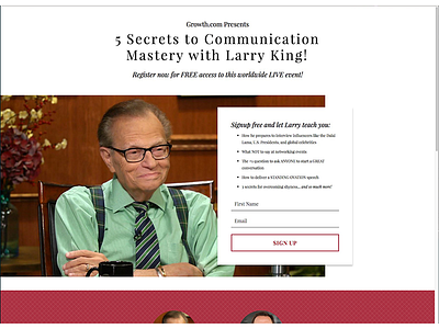 Cabernet Landing Page - Used by Larry King download editorial hover landing page larry king optin sales page signup