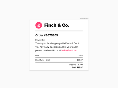 #017: Email Receipt 017 dailyui dailyui017 email email receipt receipt transactional