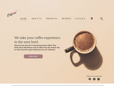 Coffee shop landing page app branding design icon illustration landing typography ui ux vector