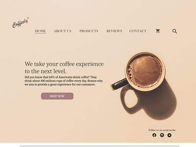 Coffee shop landing page