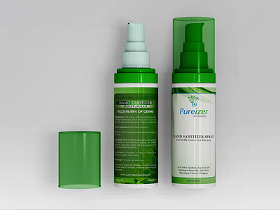 Pureizer Hand Sanitizer Packaging Design 3d animation branding design graphic design illustration logo motion graphics ui vector