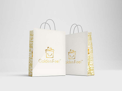 Golden Feel Bag Design 3d animation branding design graphic design illustration logo motion graphics ui vector