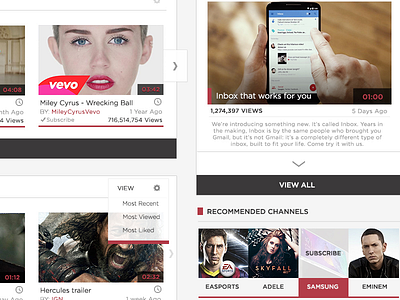 Youtube Redesign Concept flat media redesign share social ui ux video web youtube