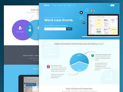 Quip business design landing page ui ux web