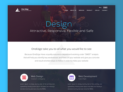 One edge design development landing page ui ux web