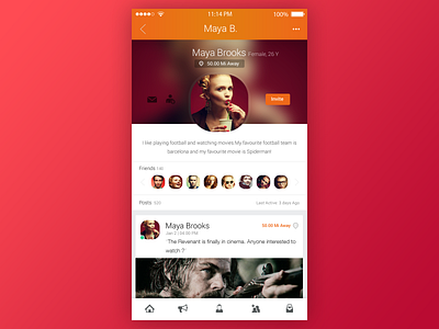 Profile Screen android app design event ios media profile social ui ux