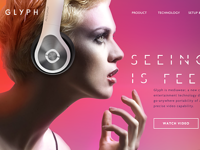 Glyph Avegant Homepage Concept branding ux
