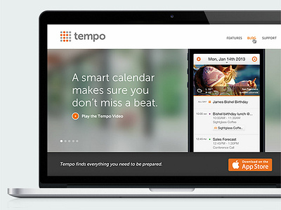 Tempo Smart Calendar App, Website, Logo and Branding