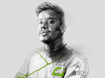 MTN DEW® Gamefuel drawing illustration opticgaming pencil pepsico portrait