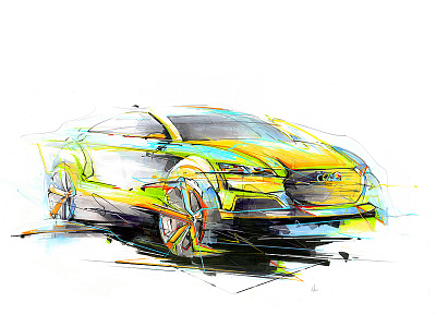 Audi audi automotive comic design illustration markers sportswear