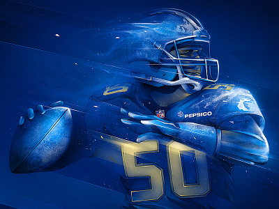 Pepcity Superbowl 16 artwork blue digital art drawing football nil pepsico photoshop wacom