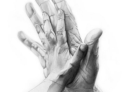 Derwent future hands artwork drawing grey illustration pencil sketch