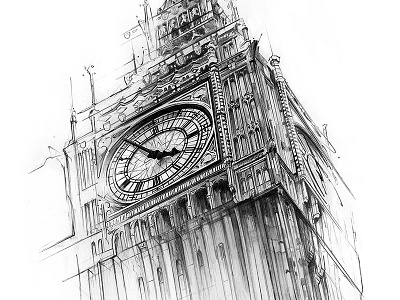 Big Ben big ben derwentpencils drawing illustration london pentagram precision sketch