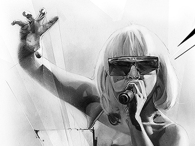 Lady Gaga alexis marcou drawing graphite lady gaga make up brush mick jagger rihanna pencil steven tyler