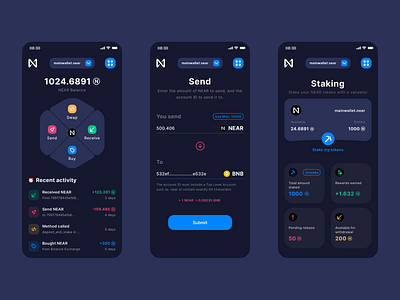 Near Wallet Concept app app design application daily ui near crypto near protocal near wallet ui wallet app wallet design