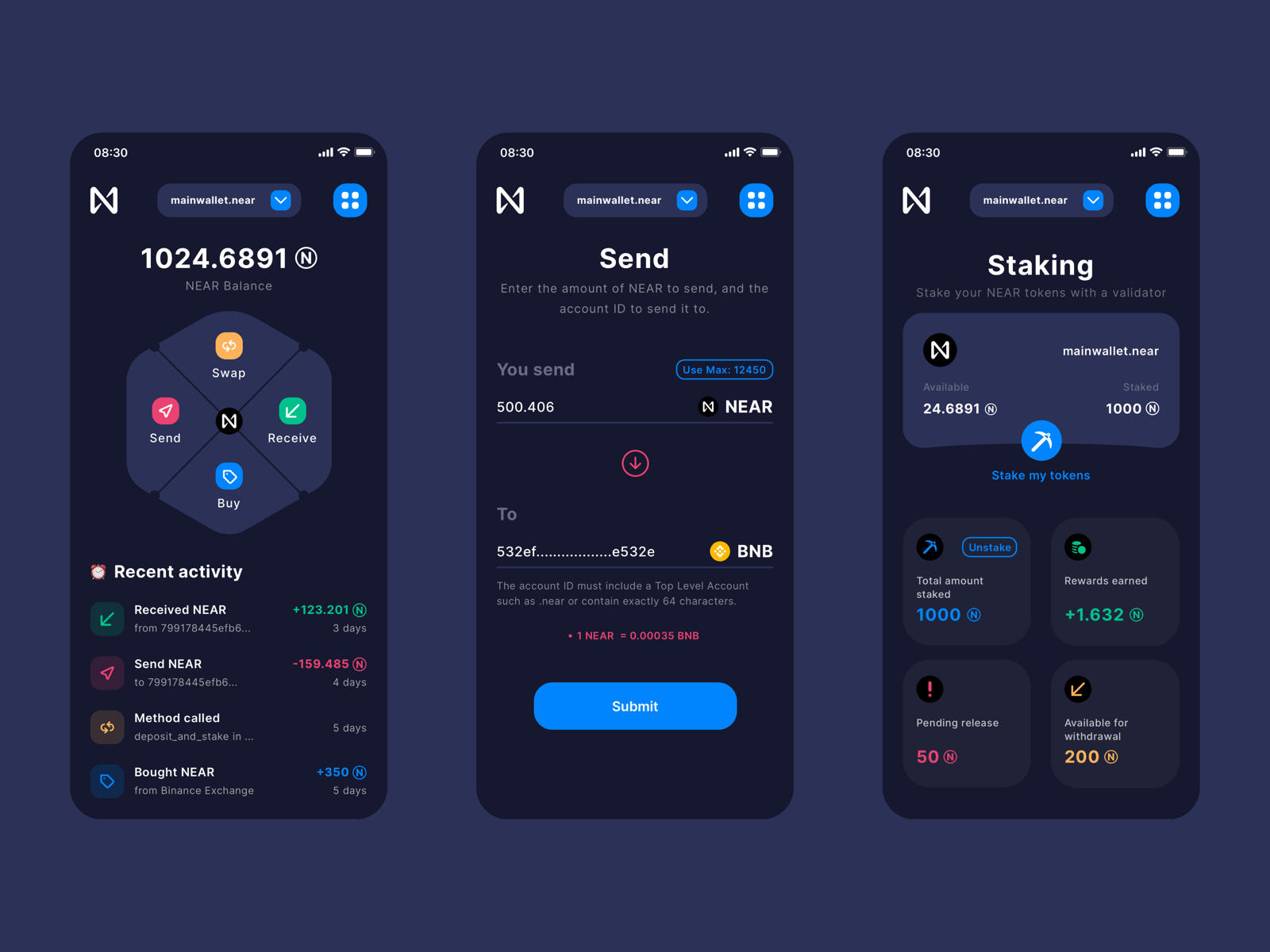 Near Wallet Concept by Mads Nguyen on Dribbble