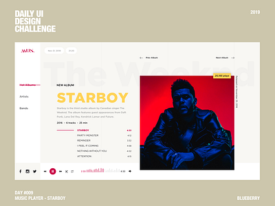 Music Player - Starboy daily 009 daily ui dribbble music player music player ui starboy