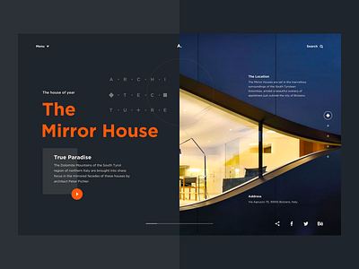 The Mirror House architecture website daily 100 challenge daily ui mirror mirror house ui ui web web web design