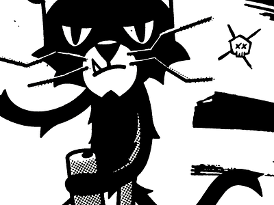 Filthy Cat animals beer cat halftone illustration screenprint shirt design texture