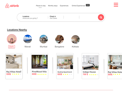 AirbnB Website Homepage Design