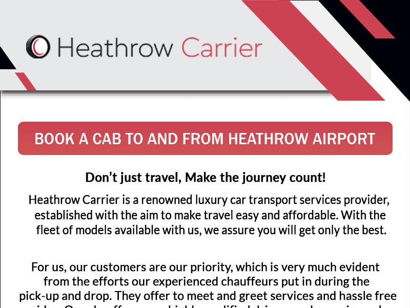 Book A Cab To And From Heathrow Airport Infographic By Heathrow Carrier On Dribbble 6595