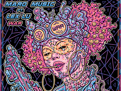 Maro Music ft. Lex Lu - War (Coverart, Poland) art artwork cover cyberpunk design digitalart illustration musicart scifi