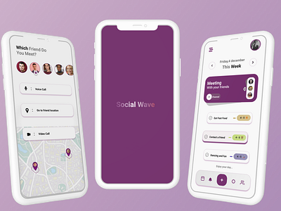 Social Wave app design graphic design ui ux