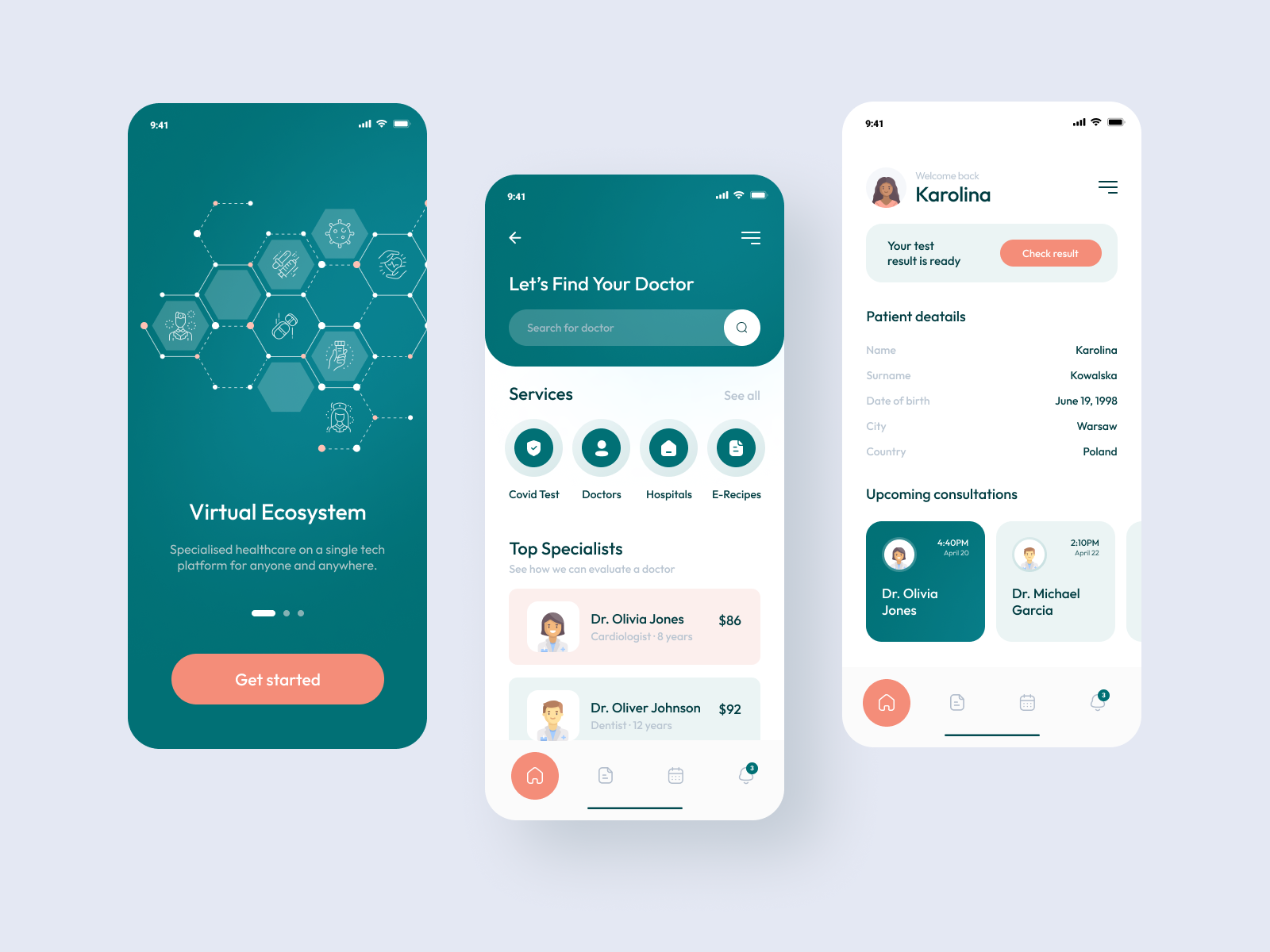 Medical Mobile App by Sasha Miro on Dribbble