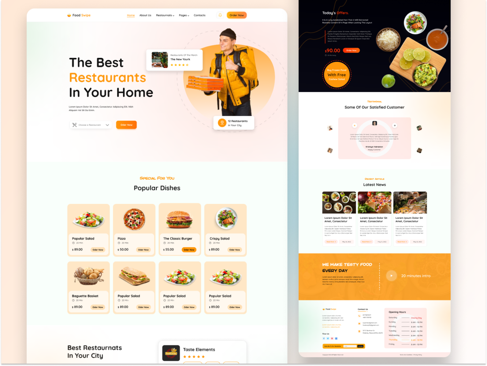 Restaurant website landing page UI Design by Tanvir Islam Rubel on Dribbble