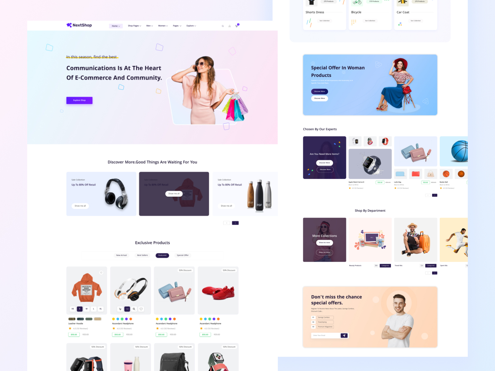 eCommerce landing page by Tanvir Islam Rubel on Dribbble