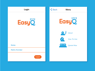 EasyQ UI app easyq graphic icon illustration logo lokalah malaysian queue ui ux vector