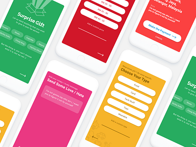 Surprise Gift app clay colorful figma gift malaysian minimal payment presents surprise ui ui practise