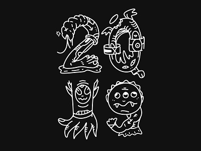 Happy New Year 2019 design doodle drawing illustration malaysian minimal outline photoshop typography wacom