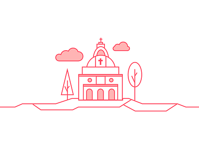 Christ Church (Melaka) church design icon illustration malacca malaysian melaka tour travel vector