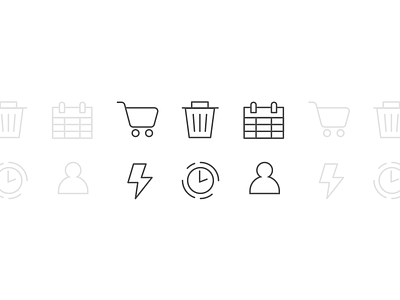 Travel site icons calendar cart design icon icons instant minimal outline outline icon sketch time trash ui uiux website
