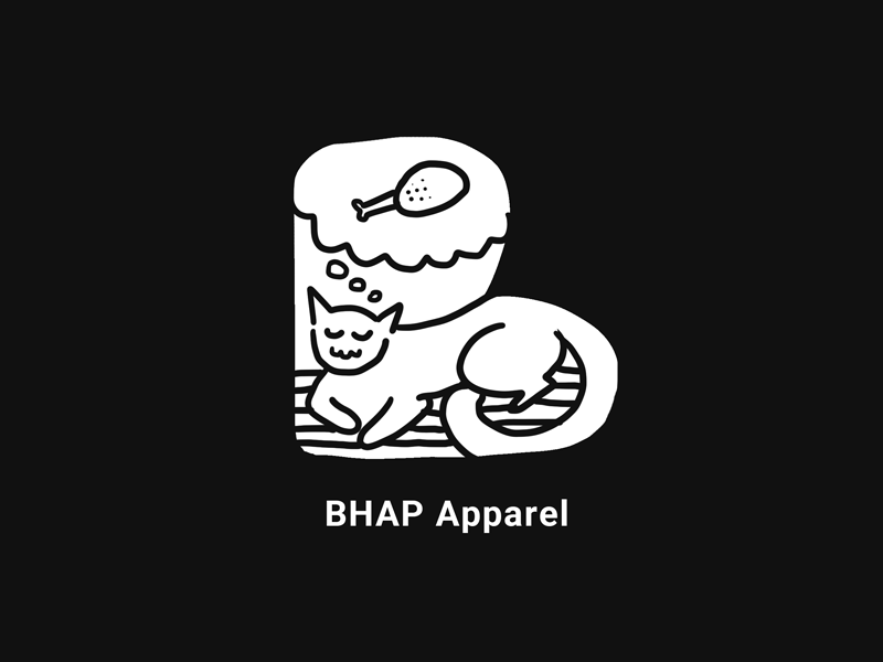 BHAP Apparel Logo black and white branding design doodle drawing illustration malaysian outline photoshop shirt typography wacom