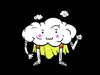Supercloud chubby cloud cute design doodle drawing hero illustration malaysia photoshop super superhero wacom