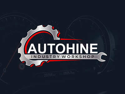 Autohine industry workshop logo design