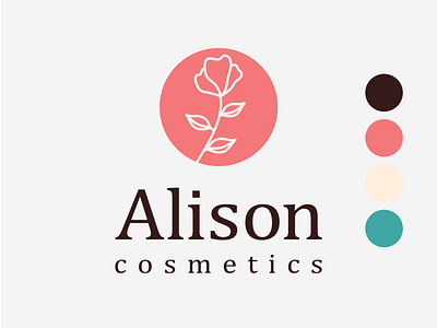 #1 Logo Challenge: Alison Cosmetics adobe alison beauty branding cosmetics design flower graphic design illustration illustrator logo natural skincare vector vegan