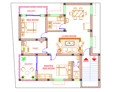 2BHK Floor Plan