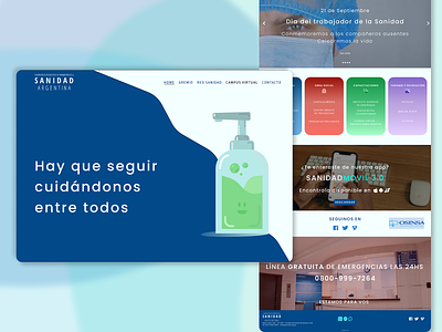 Web Design - Health Association page (Sanidad) design illustration rework typography ui ux vector web webdesign