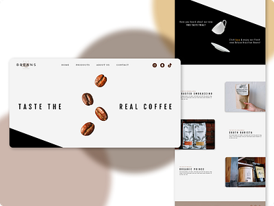 Coffee Shop Brand web design black branding brown coffee coffeeshop design graphic design icon illustration logo typography ui ux vector web webdesign white