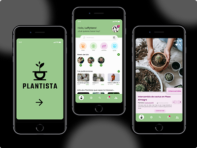 PLANTISTA - App Design - Social network design app branding design graphic design icon illustration logo plant plants typography ui ux vector